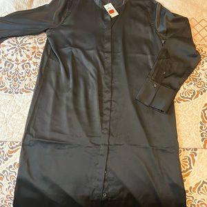 Black satin long sleeve